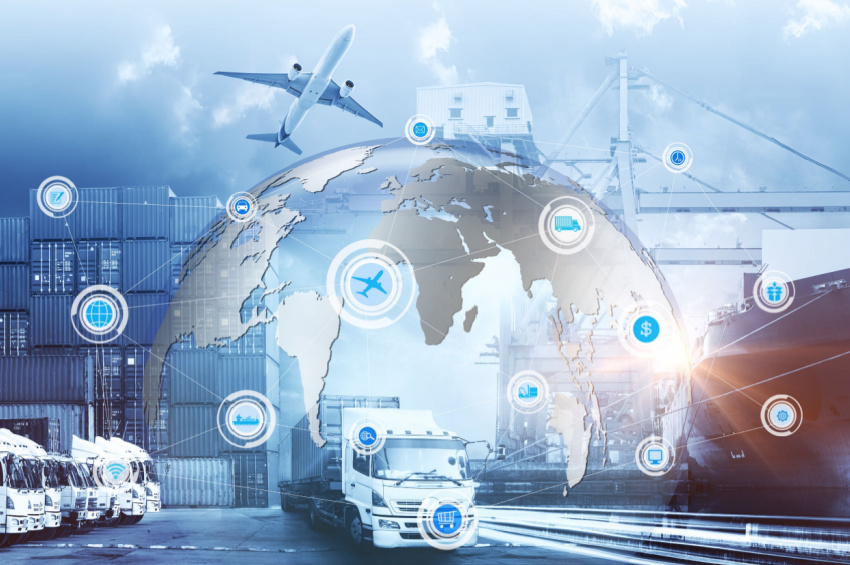 Image of global logistics with smart technology concept.
